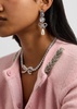 Crystal-embellished bow drop earrings
