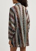 Zigzag-intarsia metallic-knit mini dress