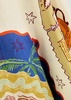 Surrealist printed flax midi dress