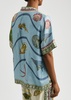 Bath House printed silk-satin shirt