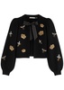 Kitty appliquéd stretch-wool cardigan