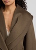 Layered scarf-effect wool coat 