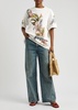 Oleander printed cotton T-shirt