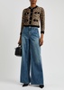 Claira leopard-intarsia wool-blend cardigan