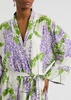 Peignoir printed silk wrap dress