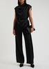 Draped satin top 