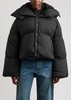 Hooded quilted shell jacket