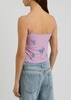 Floral-embellished tulle top 