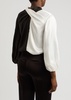 Mahogany colour-block satin blouse