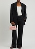 Pinstriped straight-leg twill trousers