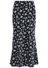 Clover printed silk-blend midi skirt