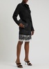 Panelled lace and crepe shirt