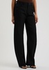 Barrel-leg wool trousers 