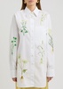 Floral-embroidered cotton shirt