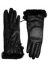 Aliette faux fur-trimmed leather gloves 