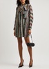 Zigzag-intarsia metallic-knit mini dress