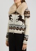 Fair isle intarsia wool cardigan