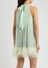 Erna embellished feather-trimmed tulle mini dress