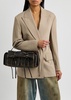 Multipocket faded grained-leather top handle bag 