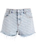 Logo-print distressed denim shorts 
