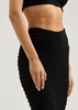 Striped textured-knit midi skirt 