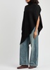 Crystal-embellished suede ballet flats