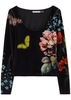 Delaina printed velvet top