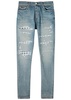 Quad Repaired distressed skinny jeans 