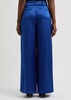 Simon pleated wide-leg satin trousers