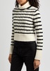 Iyla striped shirt-effect wool jumper