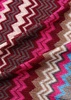 Zigzag-intarsia fine-knit scarf