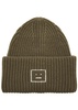 Pansy embellished wool beanie