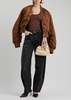 Jett padded satin bomber jacket