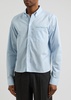 Striped logo-embroidered cotton shirt