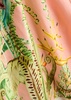 Papaya floral-print flax trousers
