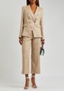 Aubrie cropped linen-blend trousers