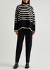 Striped roll-neck wool-blend jumper 