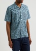Checked and floral-jacquard cotton shirt 