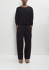 Cotton Linen Herringbone Trousers — Black