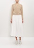Cotton Pleated Pull On Skirt — Milk