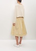 Cotton Silk Pleated Trim Skirt