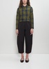 Technical Linen Curved Pull On Pant — Black