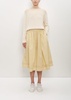Cotton Silk Pleated Trim Skirt