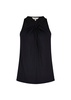 women's twist front top in black