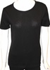short sleeve crew-neck shell top in black