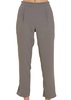 women's mid rise pants with elastic waist and side pockets in grey