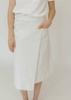 iris wrap skirt in ecru stretch twill