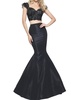 two-piece taffeta prom dress in black