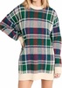 ember tunic sweater in holiday plaid knit