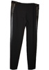faux leather straight pant in black